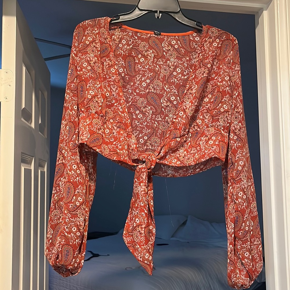 Small floral designed Burgundy coverup